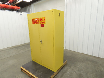 Eagle 4510 Flammable Liquid Safety Cabinet Yellow Dual Door 45 Gal Self Closing