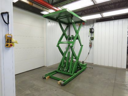 Hydraulic Lift Table 10000lb 5 Ton 102" Travel 78x48" 3Ph 5Hp Leeson Mobile