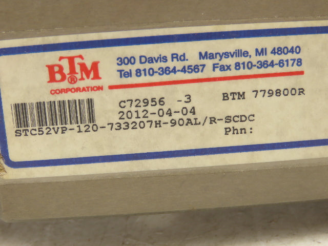 BTM Corp STC52VP-120-733207H-90AL/RSCDC Power Clamp W/Turck Proximity Sensor