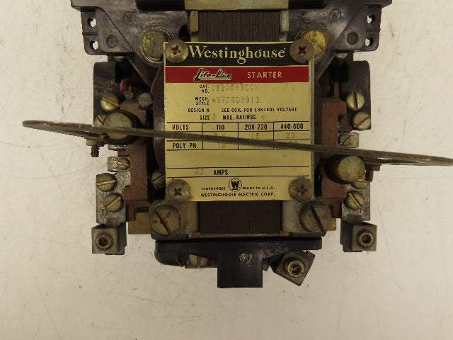 Westinghouse 11200K3CCN Life Line Size 3 Motor Starter 600VAC 3PH 50Hp 110V Coil