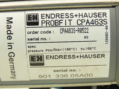 Endress+Hauser CPA463S-R0522 Probfit pH Process Retractable Assembly 2" Flange
