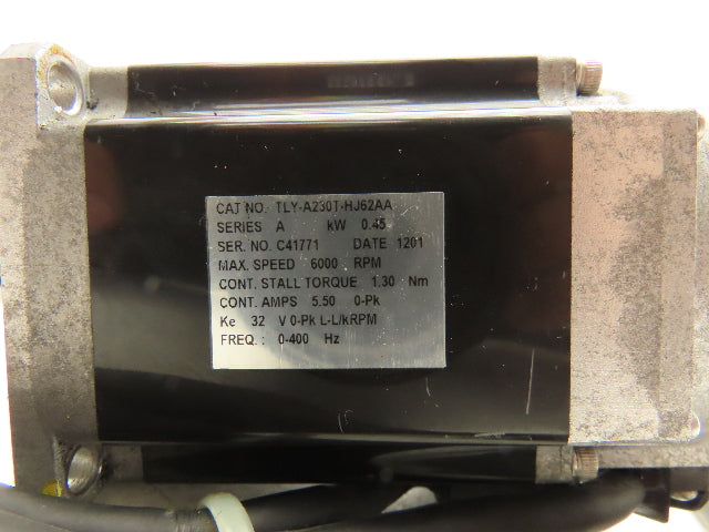 Allen Bradley TLY-A230T-HJ62AA AC Servo Motor 0.45kW 6000 RPM 5.5A