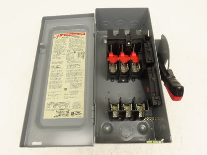 Square D CH361 Safety Disconnect Switch 30A 600V 20HP Fused 3 Pole