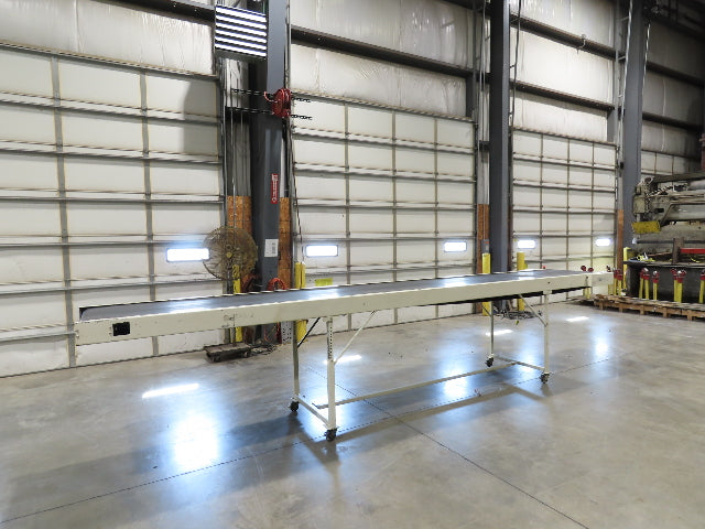 LaRos 34"x 19' Slider Bed Conveyor on Wheels 29"Bed Width 115V 30FPM 36-48"H