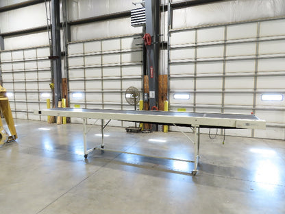 LaRos 34"x 19' Slider Bed Conveyor on Wheels 29"Bed Width 115V 30FPM 36-48"H