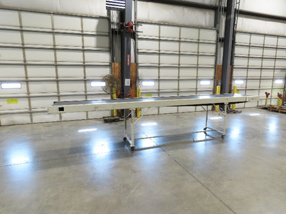 LaRos 34"x 19' Slider Bed Conveyor on Wheels 29"Bed Width 115V 30FPM 36-48"H