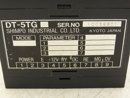 Shimpo Industrial DT-5TG-0 Digital Panel Tachometer 85-265VAC/24VDC Scalable