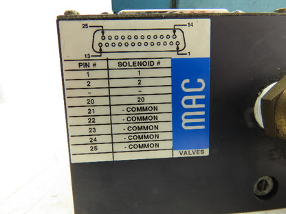 MAC 92 Series MAConnect 8-Station Pneumatic Solenoid Valve Manifold Assembly 24V