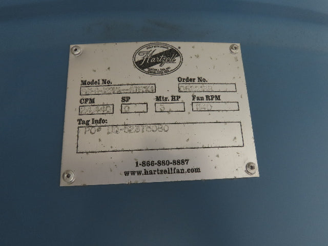 Hartzell S61-G-422 Upblast Roof Ventilator Series 61 Vertijet 42" Dual Blade 3Hp