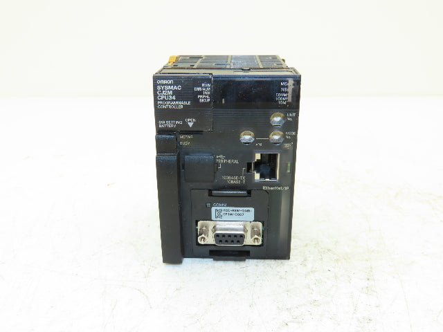 Omron CJ2M-CPU34 SYSMAC CPU Module Programmable Controller Din Rail Mount