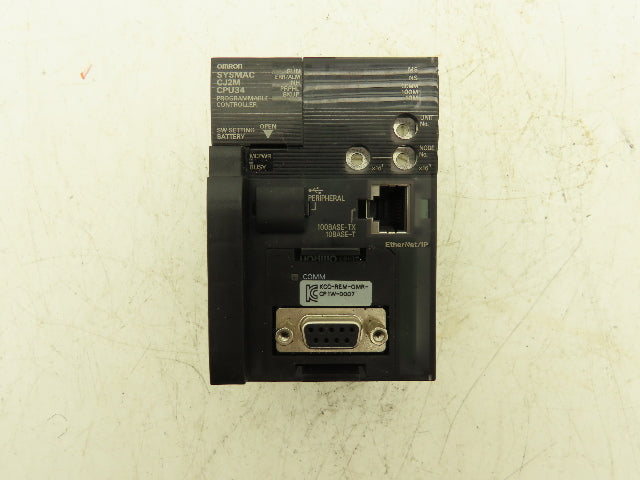 Omron CJ2M-CPU34 SYSMAC CPU Module Programmable Controller Din Rail Mount
