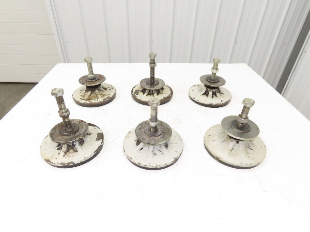 Machine Leveling Feet Rubber Pads 1"Adj Height 4.5"x7.5"OD M20x1.5 Stud Set of 6