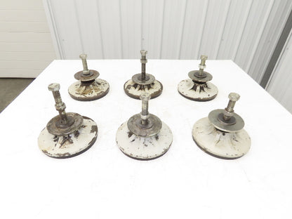 Machine Leveling Feet Rubber Pads 1"Adj Height 4.5"x7.5"OD M20x1.5 Stud Set of 6