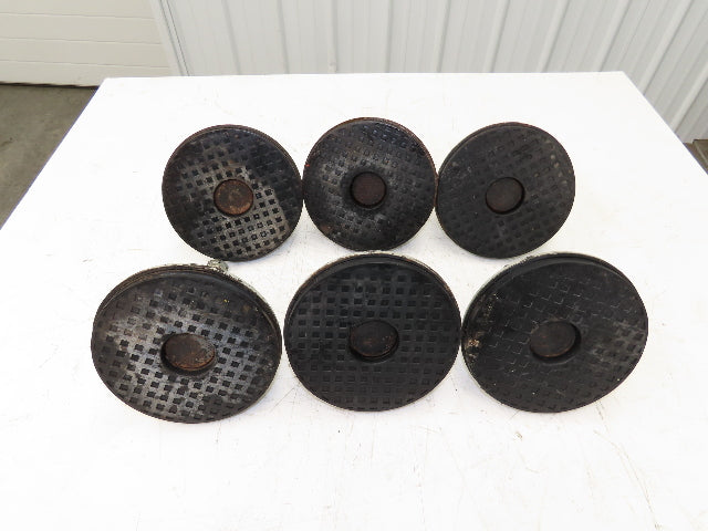 Machine Leveling Feet Rubber Pads 1"Adj Height 4.5"x7.5"OD M20x1.5 Stud Set of 6