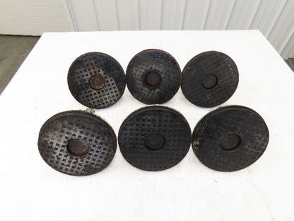 Machine Leveling Feet Rubber Pads 1"Adj Height 4.5"x7.5"OD M20x1.5 Stud Set of 6