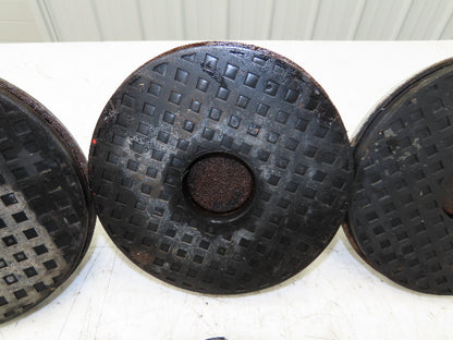 Machine Leveling Feet Rubber Pads 1"Adj Height 4.5"x7.5"OD M20x1.5 Stud Set of 6