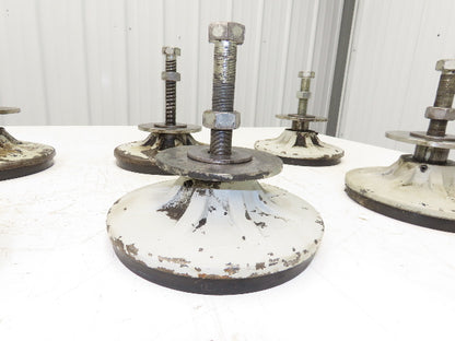 Machine Leveling Feet Rubber Pads 1"Adj Height 4.5"x7.5"OD M20x1.5 Stud Set of 6