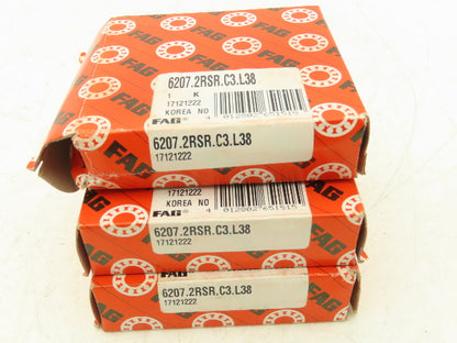 Fag 6207.2RSR.C3.L38  Ball Bearing 35mm Bore 72mm OD 17mm W Lot Of 3