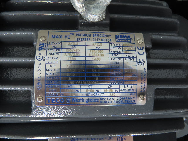 Hartzell A03-9-122 Backward Incline Centrifugal Blower 13" Fan Belt Drive 3Hp