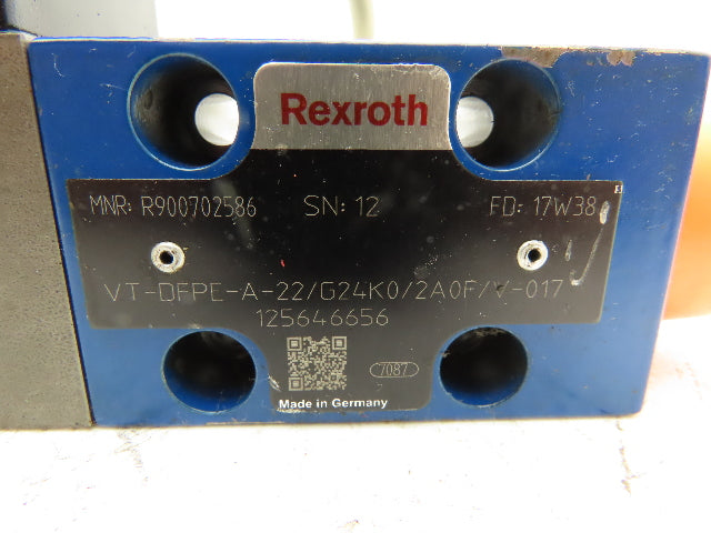 Rexroth Hydraulic Proportional Directional Servo Valve w/Position Feedback 24V