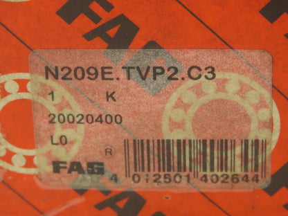 Fag N209E.TVP2.C3 Roller Bearing 2 Piece 45mm-ID 85mm-OD 19mm-W
