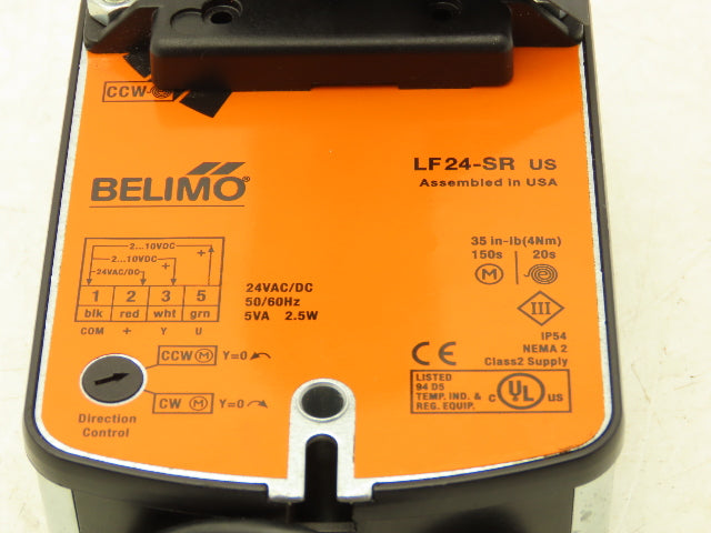 Belimo B225+LF24-SR Electric Actuator 1"Ball Control Valve 600PSI 2-Pos 24VAC/DC