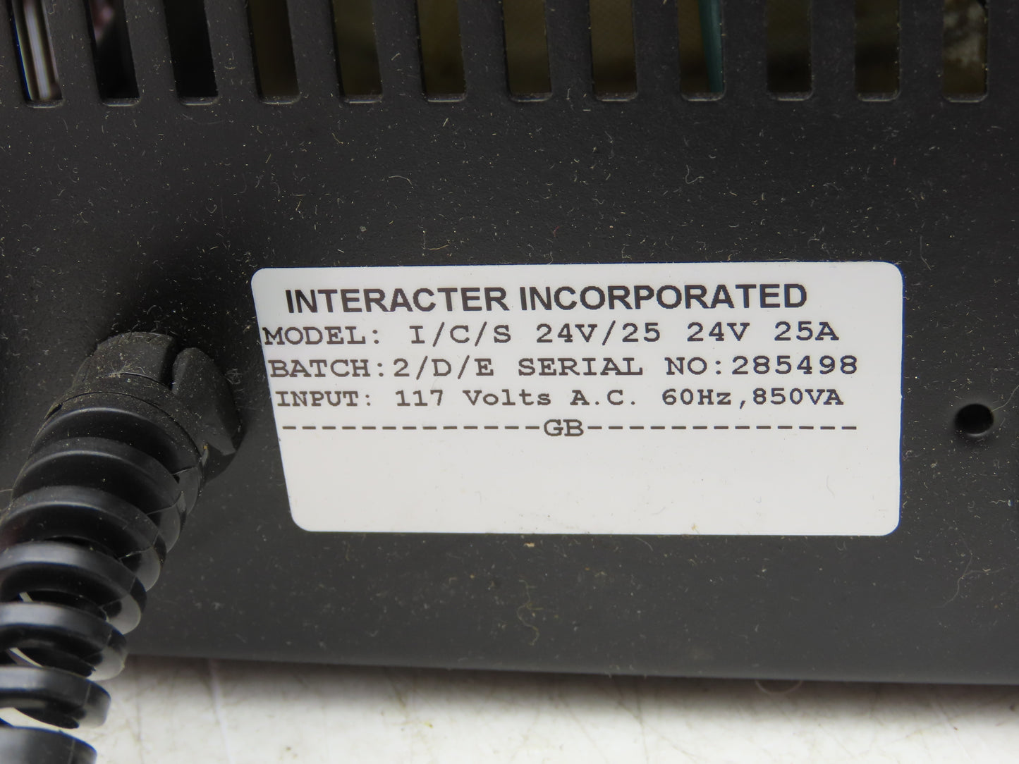 Interacter I/C/S 24V/25 Battery Charger 24V 25A ICS2425 Gray Plug I/C Series
