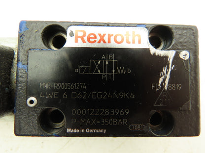 Rexroth 4WE6D62/EG24N9K4 Hydraulic Directional Solenoid Valve 24VDC 4/2 Lot of 2