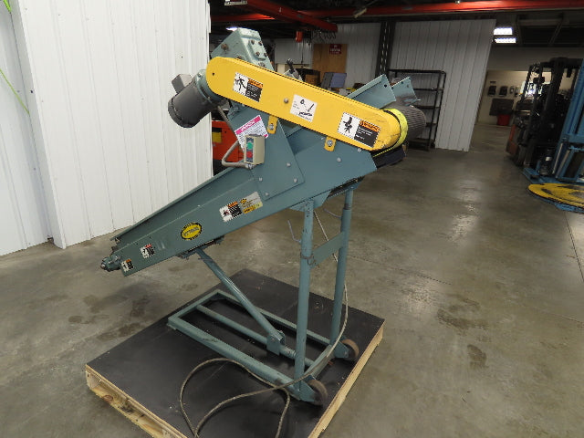 Hytrol 12"x 84"L Portable Incline Parts Conveyor 8" Cleated Belt 230/480V 65FPM