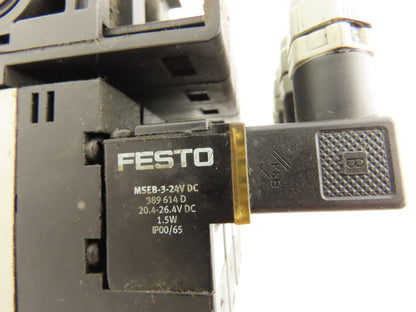 Festo CPE18-M1H-5L-1/4 Pneumatic Air 4-Valve Manifold Assembly 24VDC 145PSI