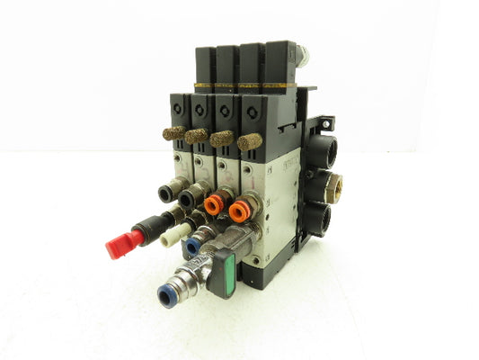 Festo CPE18-M1H-5L-1/4 Pneumatic Air 4-Valve Manifold Assembly 24VDC 145PSI