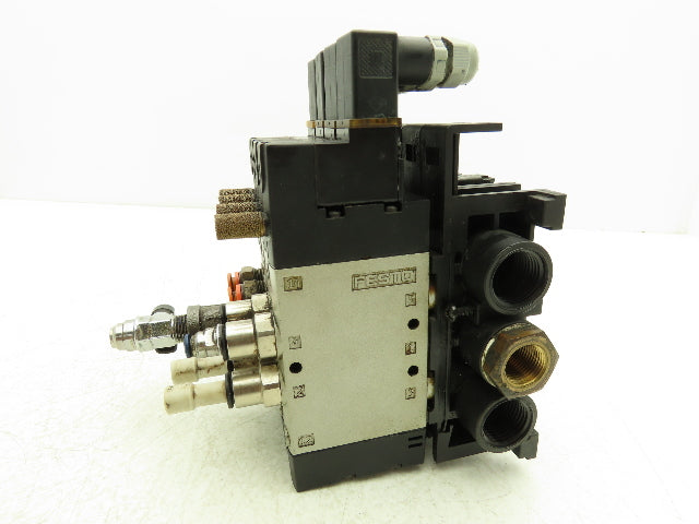 Festo CPE18-M1H-5L-1/4 Pneumatic Air 4-Valve Manifold Assembly 24VDC 145PSI