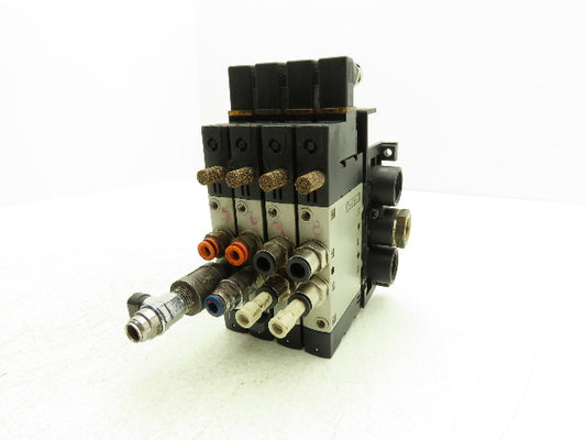 Festo CPE18-M1H-5L-1/4 Pneumatic Air 4-Valve Manifold Assembly 24VDC 145PSI