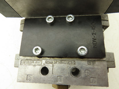 Festo MN1H-5/3E-D-2-S-C Pneumatic 3-Valve Manifold Assembly 24VDC 230PSI 1/2"NPT