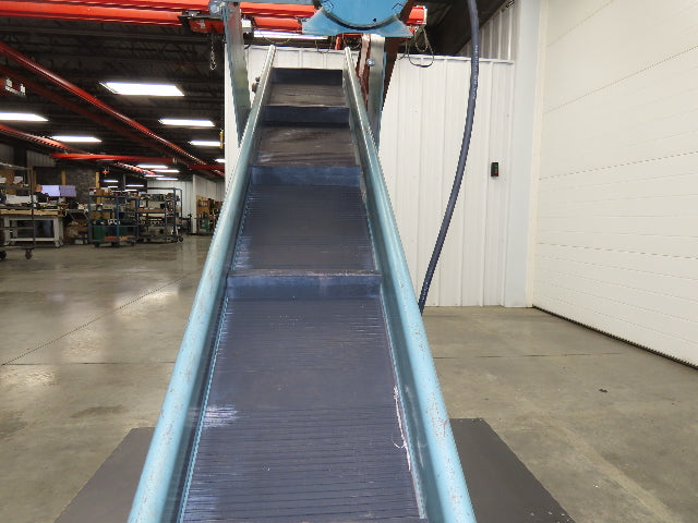 Hytrol 12"x 84"L Portable Incline Parts Conveyor 8" Cleated Belt 115/230V 23FPM