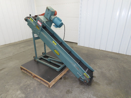 Hytrol 12"x 84"L Portable Incline Parts Conveyor 8" Cleated Belt 115/230V 23FPM