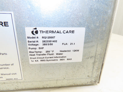 Thermal Care RQ125007 Aquatherm Temperature Controller 460V 3Ph 5Hp 12kw Heater