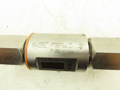 IFM SM8004 Magnetic Flow Meter Digital Display Sensor 100L/m 1" NPT SS