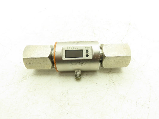 IFM SM8004 Magnetic Flow Meter Digital Display Sensor 100L/m 1" NPT SS