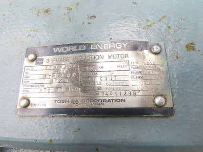 Toshiba TIKK World Energy Induction Motor 55kw 1740 RPM 230/460V 3PH 225S