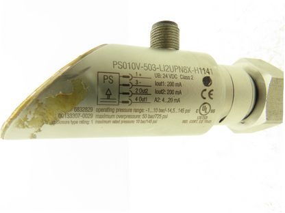 Turck PS010V-503-LI2UPN8X-H1141 Pressure Sensor 145PSI Digital Display 4 Pin M12