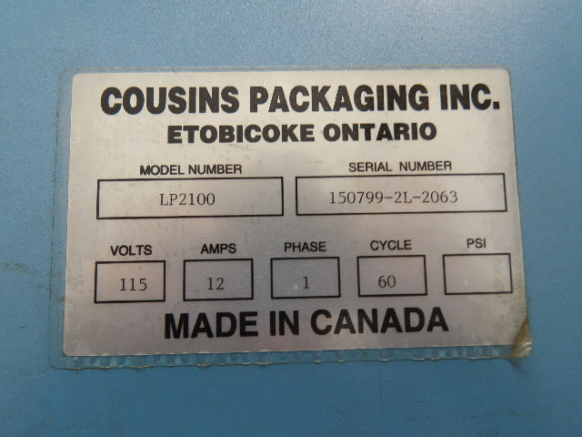 Cousins LP2100 Rotary Pallet Stretch Wrapper Shrink Wrap Machine 120V 1Ph
