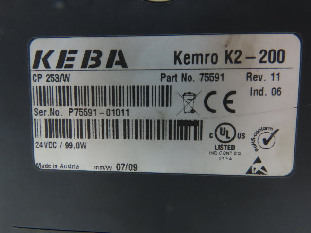 Keba K2-200 Kemro PLC Programmable Logic Controller Rack
