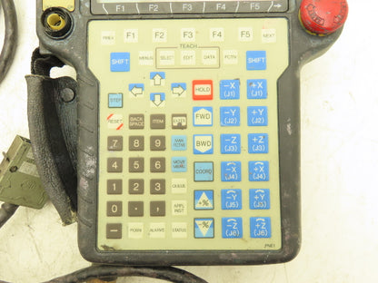 Fanuc A05B-2308-C300 Robot Teach Pendant Keypad With 30' Cable W/E-stop *Photos