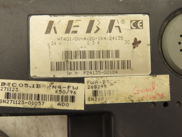 Keba HT401/0V-4X20/1K4/24135 Hand-Held Teach Pendant Display For Robot W/Cord