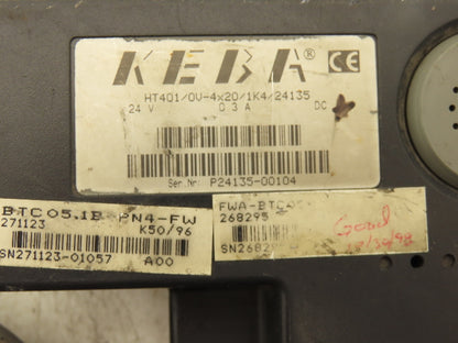 Keba HT401/0V-4X20/1K4/24135 Hand-Held Teach Pendant Display For Robot W/Cord