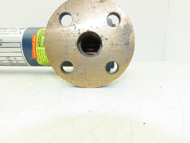 ITT Brass Oil Cooler Shell & Tube Heat Exchanger 1"NPT & Flanged 2-Pass 300psi
