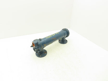 ITT Brass Oil Cooler Shell & Tube Heat Exchanger 1"NPT & Flanged 2-Pass 300psi