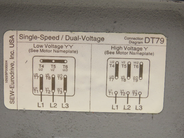 Sew Eurodrive W30DT71K4 Gearmotor 73.9 Ratio 23rpm .25Hp 230/460V 3/4" LH Output