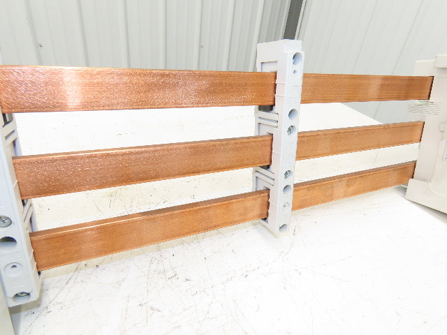 Wohner Copper Busbar 42" 3 Pole Supports w/Connection Set/Cover & Fuse Holder